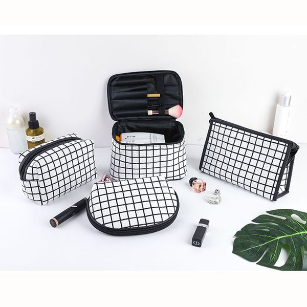 

monerffi 4 style plaid printing makeup bag women travel cosmetic bag makeup female make up bags travel beauty pouch