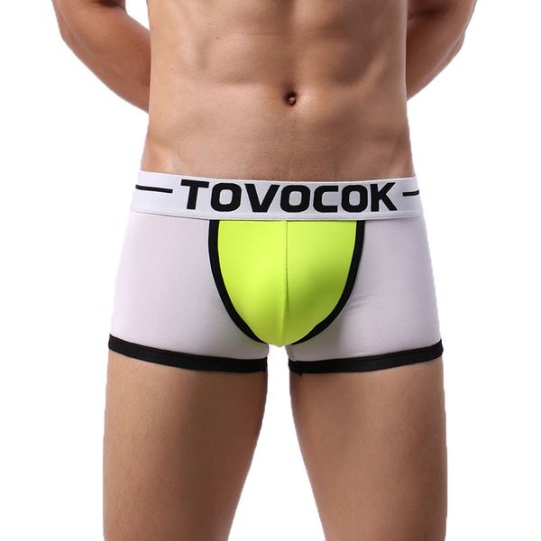 

2020 new brand male panties breathable boxers cotton men underwear u convex pouch underpants homewear shorts, Black;white