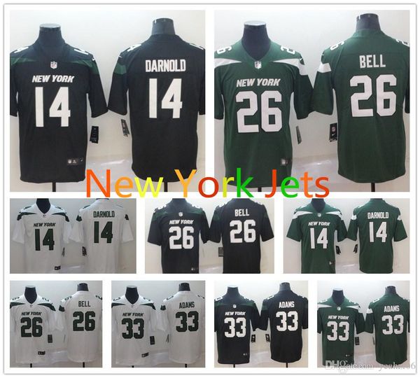 

men's new 33 jamal adams jersey york ny jet 14 sam darnold joe namath youth kid women leveon le'veon bell c.j cj mosley football j, Black;red