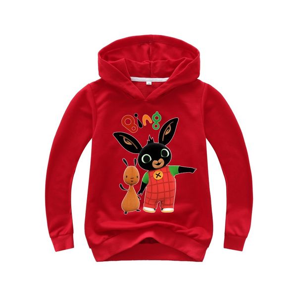 

2-16 years bing bing bunny baby kids hoodies sweatshirts 3d printed hooded tshirt big boy girl spring long sleeve, Black