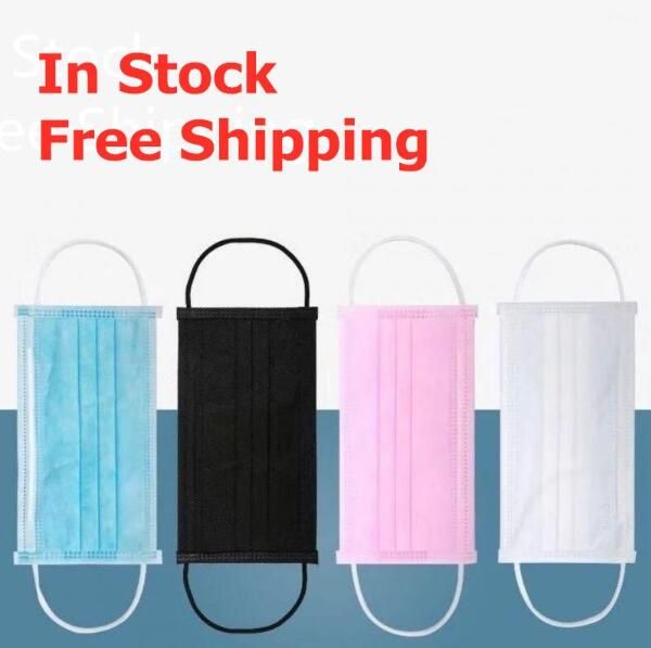 

одноразовые маски с elastic уха loop 3 слойный дышащие и удобные для блокировки пыли защита от загрязнения воздуха черный белый розовый