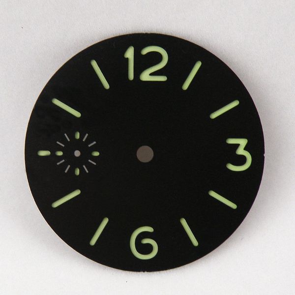 

34.5mm black sandwich sterile dial fit eta 6497 movement watch luminous dia