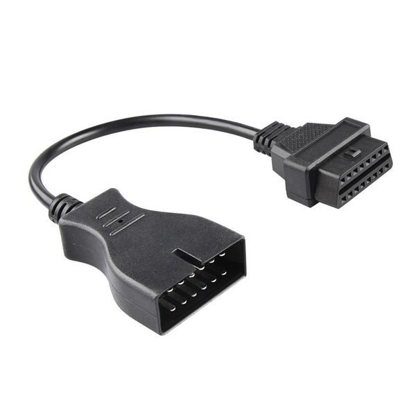 

12pin to 16pin obdii diagnostic scanner adpater extension cable black 12v