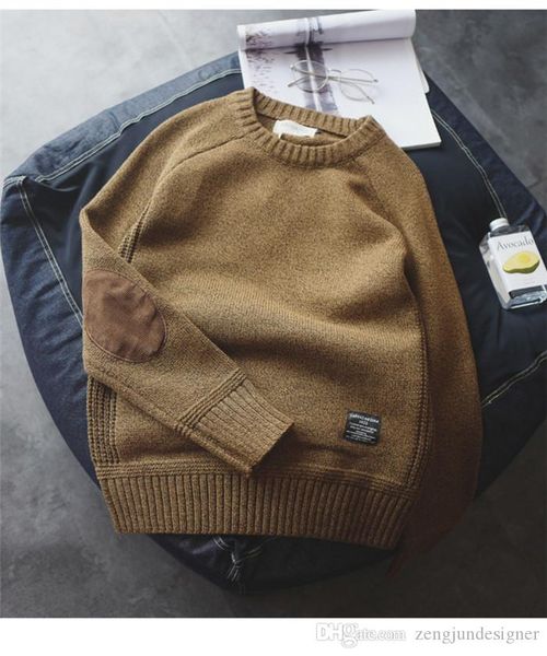 

mens autumn designer thick sweater long sleeve solid color warm style homme clothing fashion style casual apparel, White;black