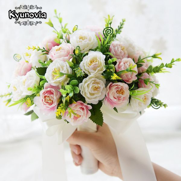 

kyunovia bridesmaid flowers pink wedding bouquet artificial flower buque casamento bridal bouquet for wedding decoration fe94