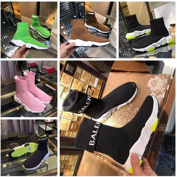 

[with logo top boxed]more color-6 with Tote bag,Certificate,invoice mens womens men women balenciaga shoes Speed stretch-knit sneakers