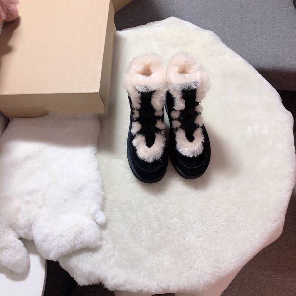 

platform booties fashion designer boot women/men luxury plush shoes khaki/black/grey real leather boots flat bottom ing