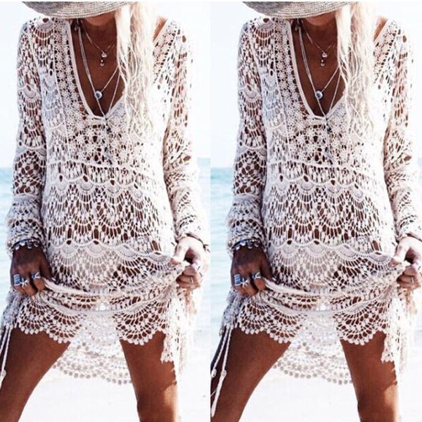 

sarongs bikini beach lace kintted embroidery crochet beach cover up bathing suit pareo white robe de plag women cover-ups, Blue;gray