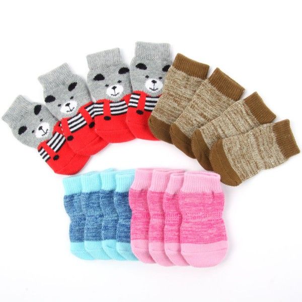 

non-slip pet puppy socks knit weave shoes skid bottom for small medium large dog