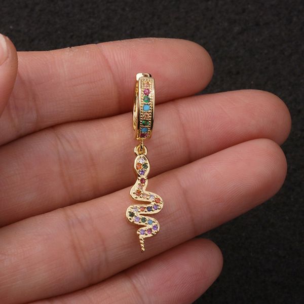 

1 pcs women's fashion multicolor hoop earrings small geometric pendants colorful crystal stud charming bohemia earrings jewelry, Golden;silver