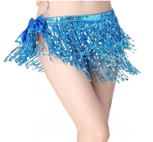 UK NEW Belly Dancer Costume Sequin Tassel Fringe Hip Scarf Belt Waist Wrap Skirt