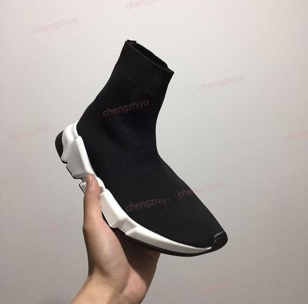 

2018 frist quality speed sock speed trainer runner shoes for men and women sports shoes speed stretch-knit mid sneakers ,5-11, Black