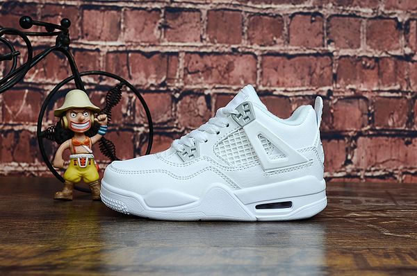 

designer kids shoes sneakers new stylish 4 4s black bred grey colorful red yellow blue basketball shoes for boy girl with box
