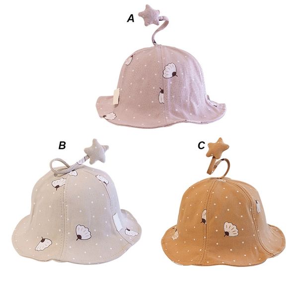 

children cute fashion bucket caps kids toddler cute polka dot printing bucket hat baby gift, Yellow