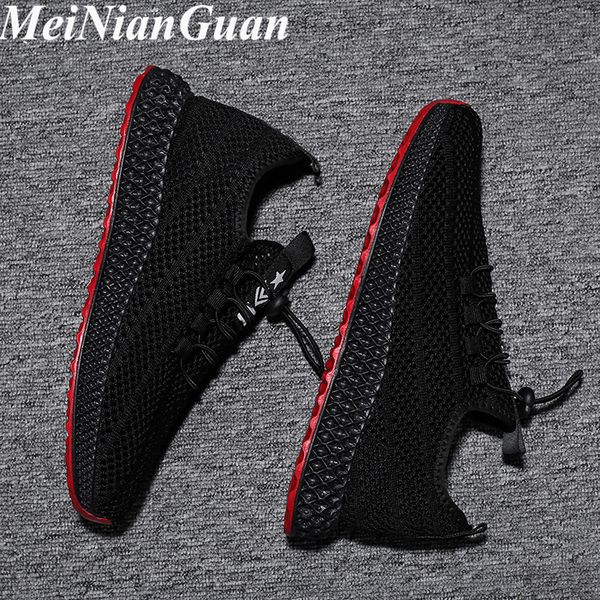 

summer man sneakers lace up mens sport shoes round toe sports shoes men training footwear flying weaving male running i6