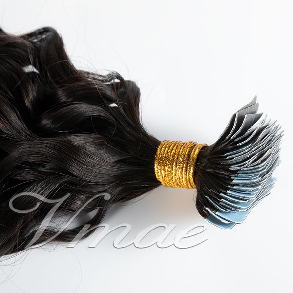 

100% unprocessed indian virgin remy tape in natural color afro kinky curly 4a 4b 4c 100g cuticle aligned human hair extensions, Black