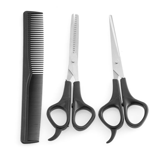 

3 pcs professional stainless steel hair cutting thinning scissors barber tool hair scissor comb set hairdressing shears kit