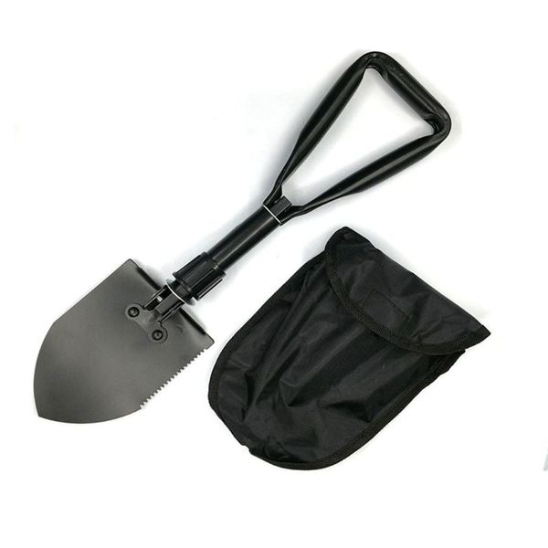 

multi-function folding snow shovel collapsible triangle grip compact life-saving saw edge design car outdoor emergency