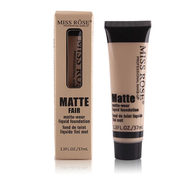 MISS ROSE 10 Color Liquid Foundation Face Concealer Repair Nährendes Nackt-Make-up Aufhellungscreme Professionelle Grundierung 37 ml