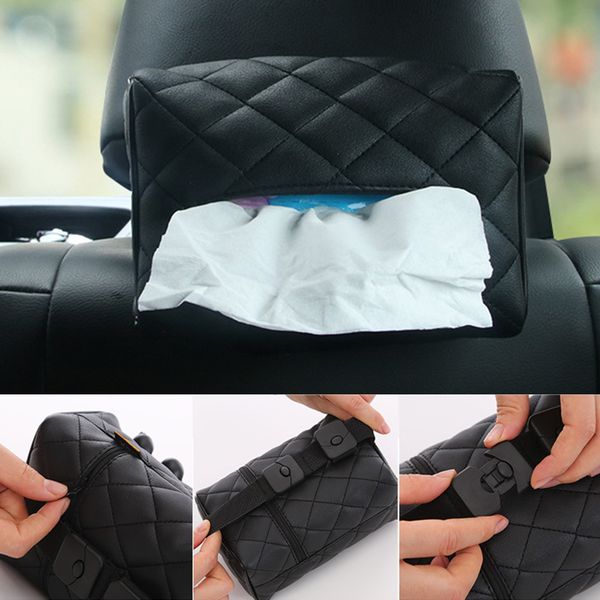 

sun visor easy install tissue box adjustable car chair back hanging durable lightweight paper tray convenience practical