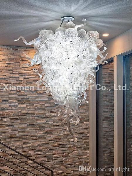 

c52-unique design clear white 100% hand blown glass chandelier light modern crystal hanging glass pendant lamps american glass art chandelie