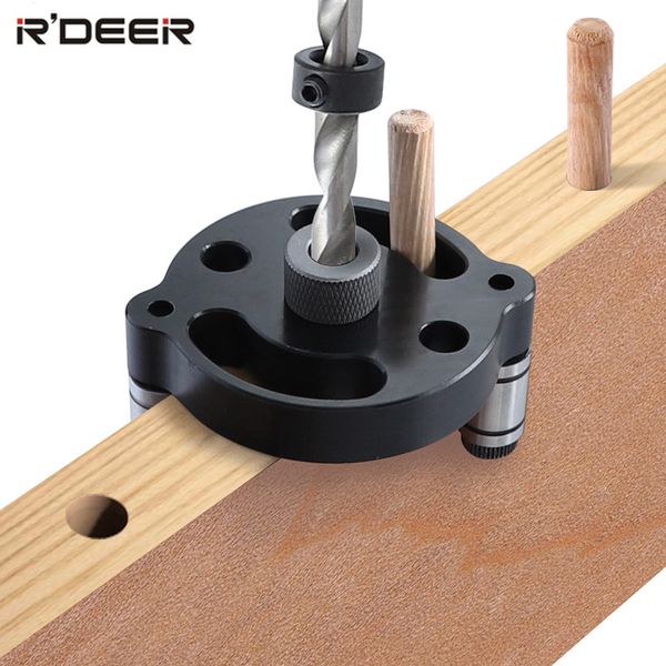 

pocket hole jig vertical self-centering 6 8 10mm dowel jig aluminum alloy hole drill guide puncher locator woodworking tool