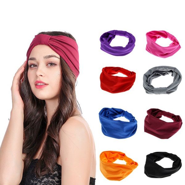 Kadınlar Polyester Elastik Yoga Spor Saç Bantları Avrupa ABD Sıcak Satış Toptan Headbands için Moda saç bandı