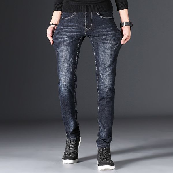 

classic men's slim fit jeans 2020 new business fashion denim jean trousers blue brand pants male