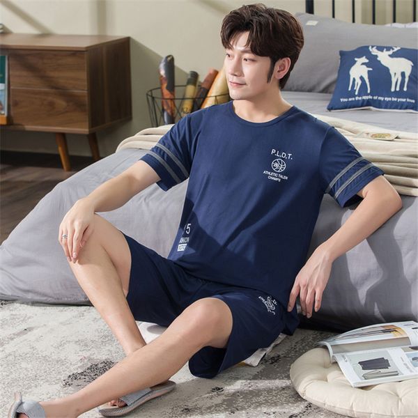 

comfortable pajamas men's 2020 summer short-sleeved shorts men's summer thin casual home service two-piece suit l-xxxl, Black;brown