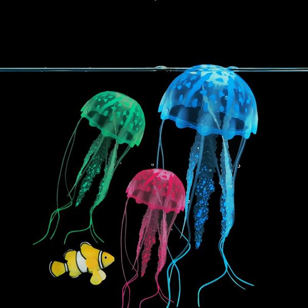 

5pcs/5color fluorescence jellyfish glowing effect fish tank aquarium coral decoration ornaments backguounds