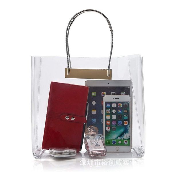 

handbag pvc women's handbag transparent bag large capacity design storage jelly bag