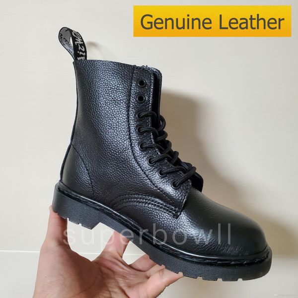 

original box genuine leather mens shoes martin boots martins boots women boots height increasing shoes white yellow luxury shoes size 35-45, Black