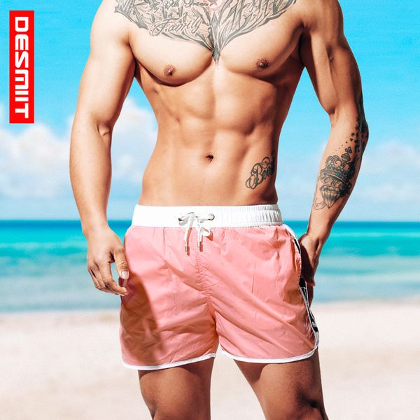 

cross-border 2020 new desmiit beach pants men's loose quick-dry running fitness three-pointer swimming trunks