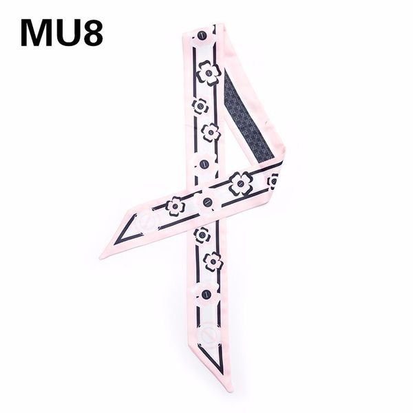 

classic 3d digital print silk scarf women scarf bag ribbons fashion head small long skinny scarves b037, Blue;gray