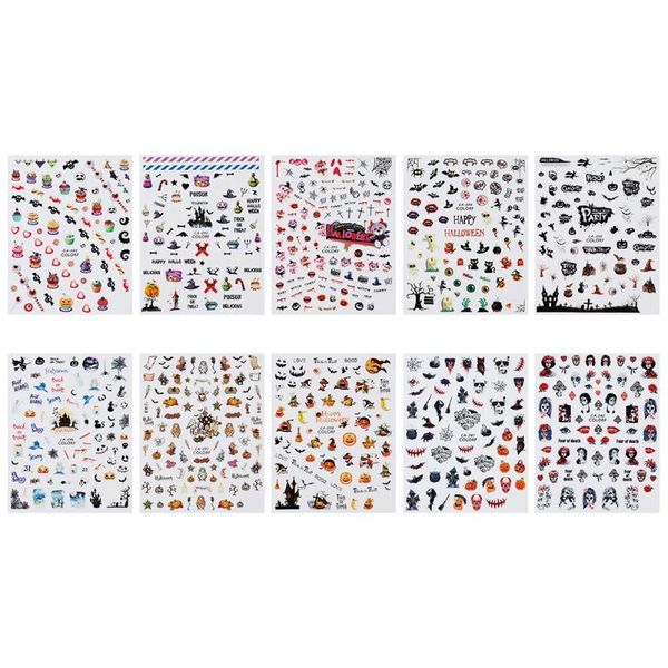 

halloween self-adhesive nail art sticker festival party pumpkin manicure decals be used to design your own nail art, Black