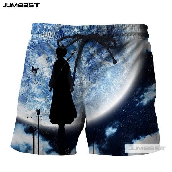 

jumeast новая мода япония аниме отбеливатель 3d печатных мужчины / женщины короткие брюки прохладный личность свободный размер короткие нови, White;black