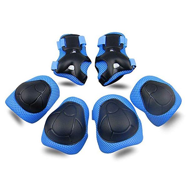 

kids protective gear set knee pads for kids 2-8 years toddler knee and elbow pads with wrist guards 3 in 1 for skating cycling, Black;gray
