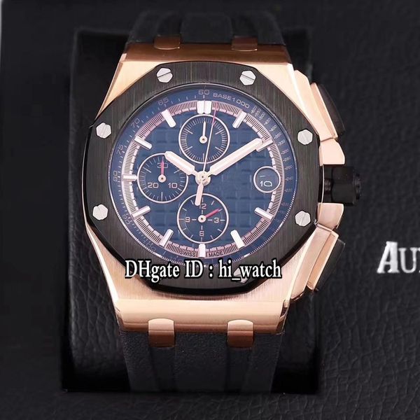 

version 26401 rose gold black bezel gold inner black dial date miyota quartz chronograph mens watch satch rubber watches a392a1, Slivery;brown
