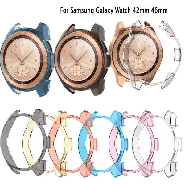 Tpu acessórios para samsung gear s3 42mm 46mm clássico watch silicone colorido shell proteção case à prova de choque capa protetora resistente