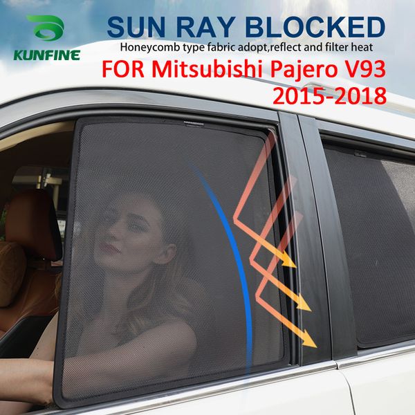 

4pcs/set magnetic car side window sunshades mesh shade blind for mitsubishi pajero v93 2015-2019 car window curtian