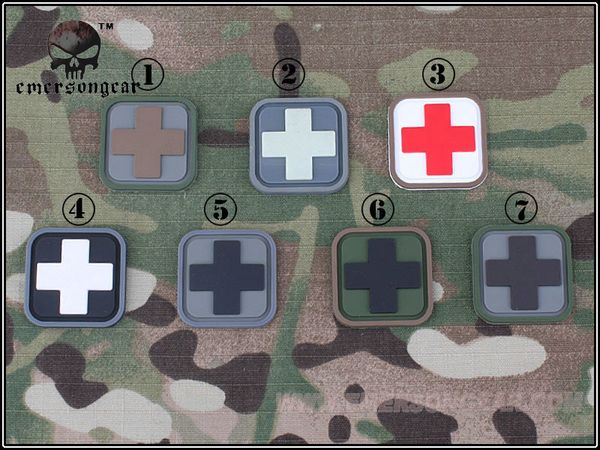 

pvc patch cross badges tactical molle equipment wargame em5552, Black;gray