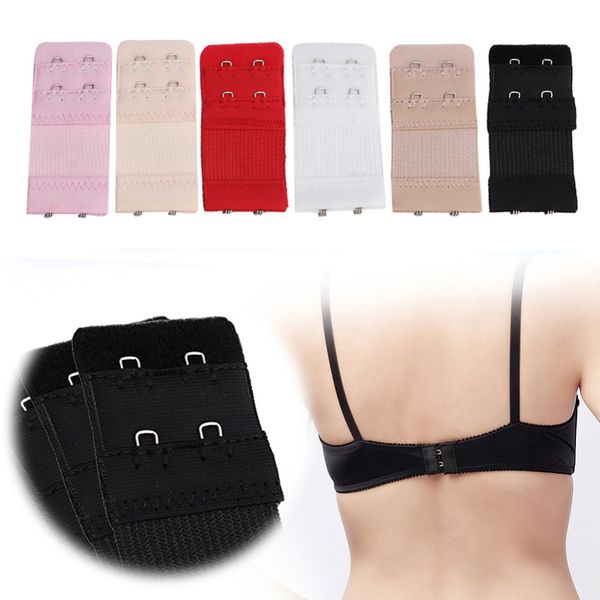 

diy women soft comfortable bra 2 hooks extender strap replacement adjustable extension increase your intimates size accessories, Black;white