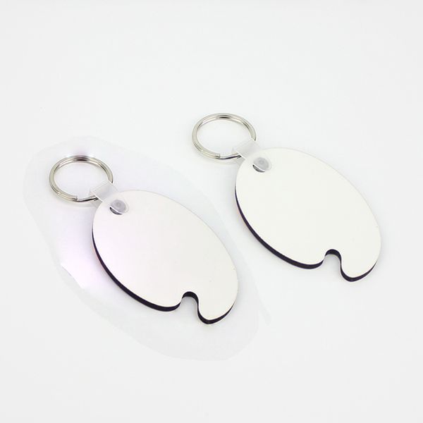 

wholesale 100pcs diy mdf double blank oval key chain sublimation wood key ring for heat press transfer jewlery p gift, Silver