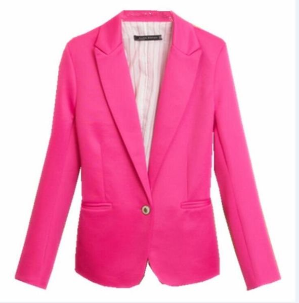 Beste neue Damenmode, 6 Farben, Übergröße, Bonbonfarben, Ein-Knopf-Blazer, Anzugjacke, Herbstjacken, Mäntel, Anzüge, Blazer