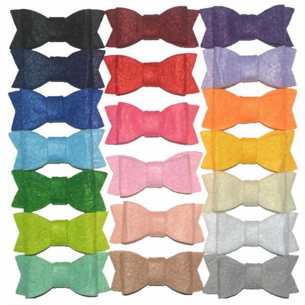 

40pcs / серия нетканого flet bow tie с зажимом сплава волос для девочек diy бутик волосы diy аксессуары, Slivery;white