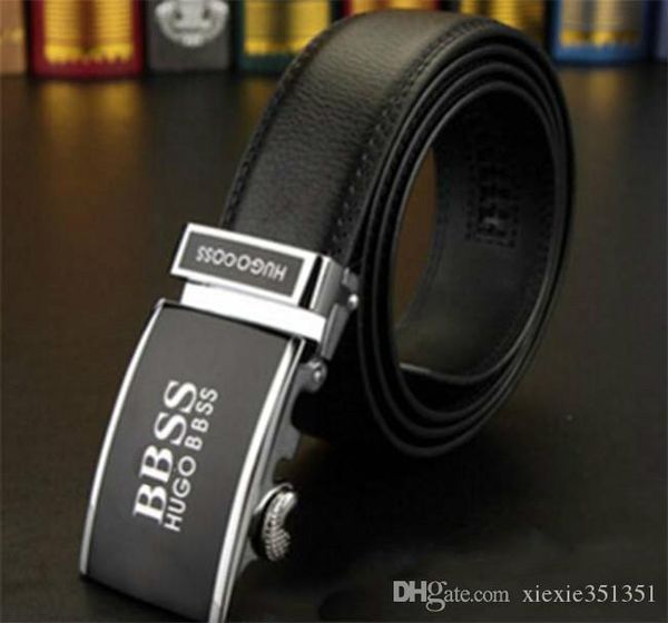 

fashion stripe pattern bss buckle men designer belts european style brand waistbands real leather automatic buckle, Black;brown