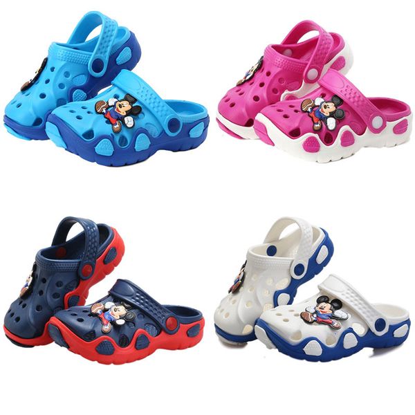 

boy cartoon children's 2020 summer rubber non-slip breathable baby indoor slippers beach swimming shoes, Black
