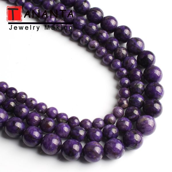 

other round purple stone beads charoite loose 6mm 8mm 10mm for jewelry making diy charm earrings bracelet necklace 15 inch