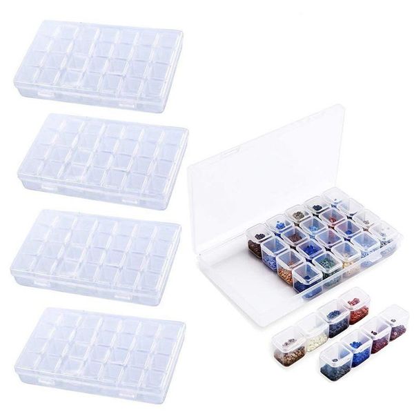

алмазная вышивка box 4 packs 28 сетки, 5d siamond box и вышивка креста инструменты аксессуары контейнеры для diy art craft даймонд