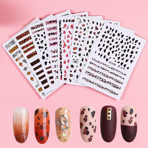 

new fashion beauty natural leopard manicure sticker 3d stereo nail sticker matte scrub leopard manicure nail art, Black